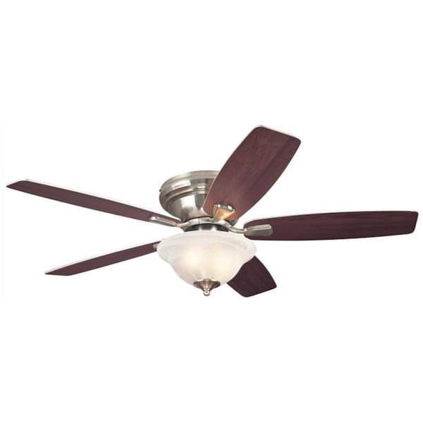 52" Brushed Nickel Reversible 5 Blade Indoor LED Ceiling Fan