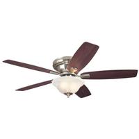 View 52" Brushed Nickel Reversible 5 Blade Indoor LED Ceiling Fan