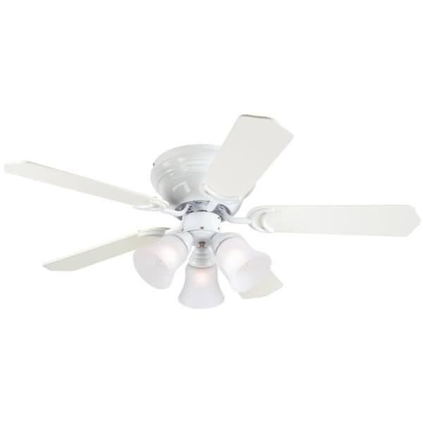 42" White "Contempra Trio" Reversible Five-Blade Indoor Ceiling Fan