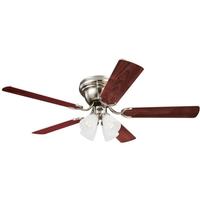 View 52" Brushed Nickel "Contempra IV" Reversible Five-Blade Indoor Ceiling Fan