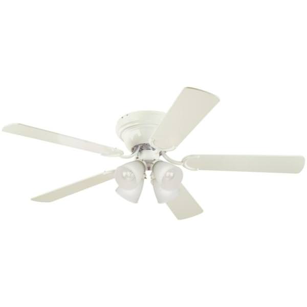 52" White "Contempra IV" Reversible Five-Blade Indoor Ceiling Fan