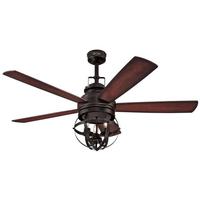 View 52" Oil Rubbed Bronze Reversible 5 Blade Indoor LED Ceiling Fan with Remote Control