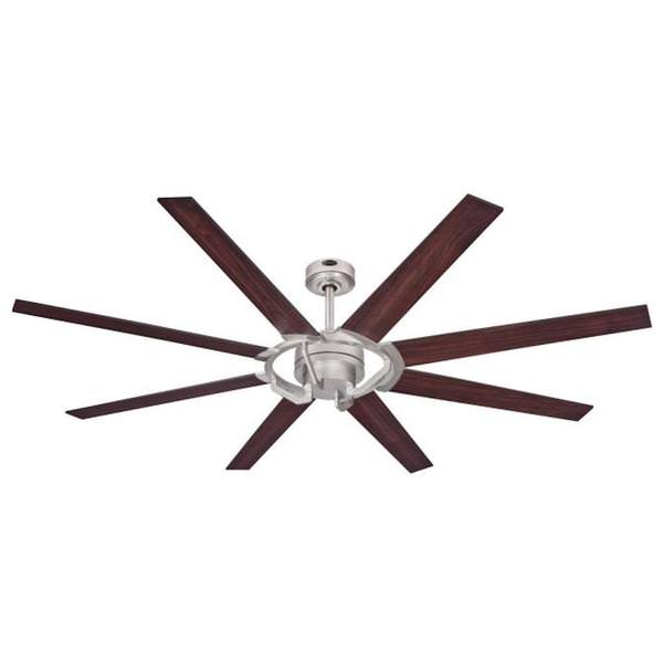 68" Nickel Luster Reversible 8 Blade Indoor DC Motor Ceiling Fan with Remote Control