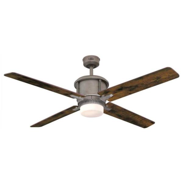 56" 17.5 watt 3000K Industrial Steel "Cliff" Reversible 4 Blade Indoor LED Ceiling Fan
