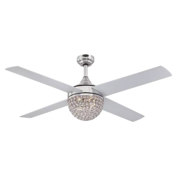 52" 6.5 watt 2700K Brushed Nickel "Kelcie" Reversible 4 Blade Indoor LED Ceiling Fan