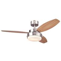 View 42" Brushed Nickel Reversible Three-Blade Indoor LED Ceiling Fan