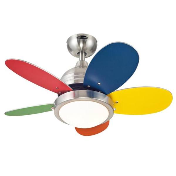 30" Brushed Nickel 5 Reversible Blade Indoor LED Ceiling Fan