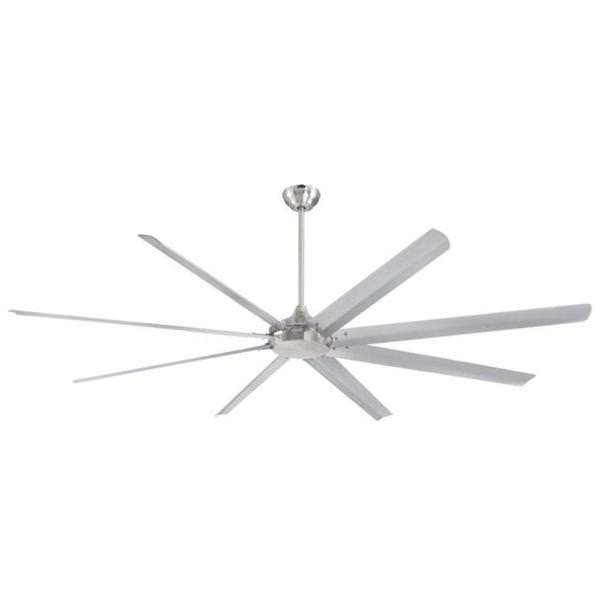 100" Brushed Nickel 8 Aluminum Blade Indoor Ceiling Fan