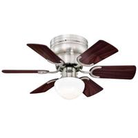 View 30" Brushed Nickel 6 Reversible Blade Indoor LED Ceiling Fan