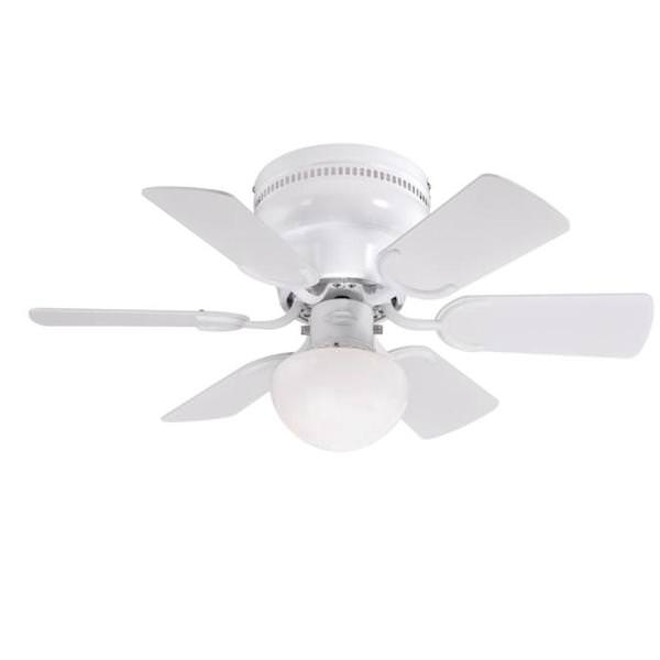 30" White 6 Reversible Blade Indoor LED Ceiling Fan