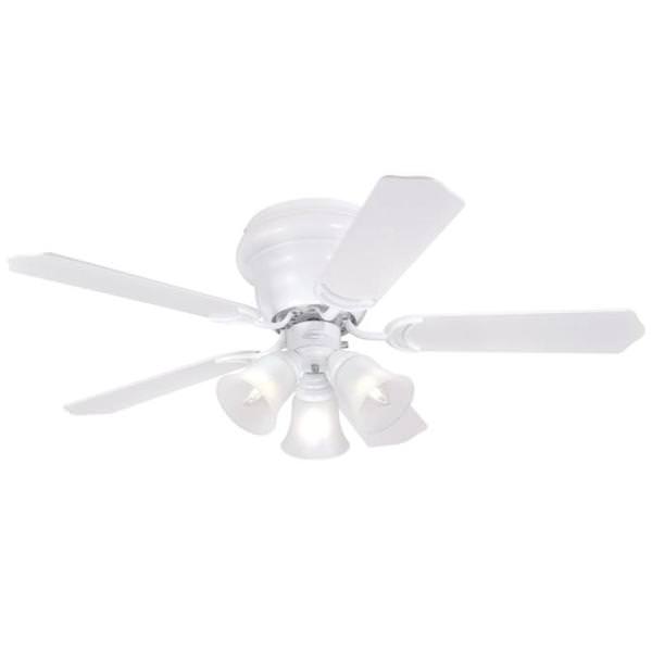 42" White Reversible Five-Blade Indoor LED Ceiling Fan