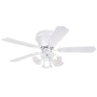 View 42" White Reversible Five-Blade Indoor LED Ceiling Fan