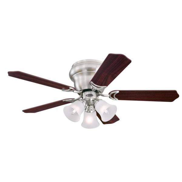 42" Brushed Nickel "Contempra Trio" Reversible Five-Blade Dimmable Indoor Ceiling Fan