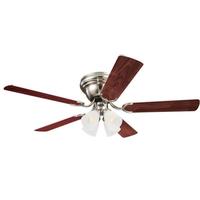 View 52" Brushed Nickel Indoor Reversible 5 Blade LED Ceiling Fan