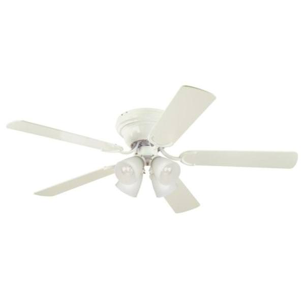 52" White Indoor Reversible 5 Blade LED Ceiling Fan