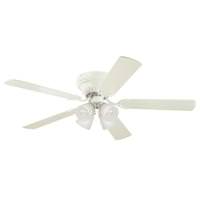 View 52" White Indoor Reversible 5 Blade LED Ceiling Fan