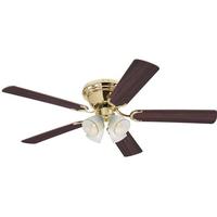 View 52" Polished Brass Indoor Reversible 5 Blade LED Ceiling Fan