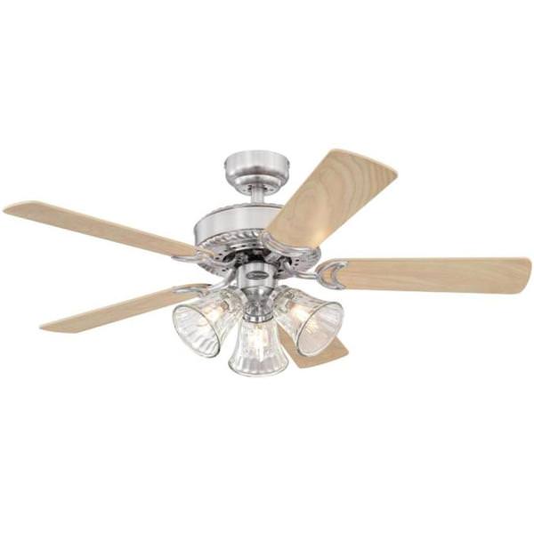 42" Brushed Nickel  Reversible Five-Blade Indoor LED Ceiling Fan