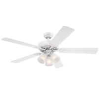 View 52" White Reversible Five-Blade Indoor LED Ceiling Fan