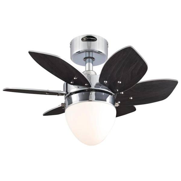 24" Chrome 6 Reversible Blade Indoor LED Ceiling Fan