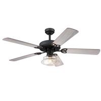 View 52" Matte Black Reversible 5-Blade Indoor Ceiling Fan