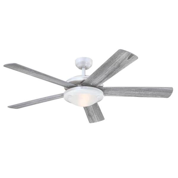52" White 5 Reversible Blade Indoor Ceiling Fan