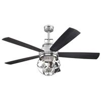 View 52" Brushed Nickel Reversible 5 Blade Indoor LED Ceiling Fan