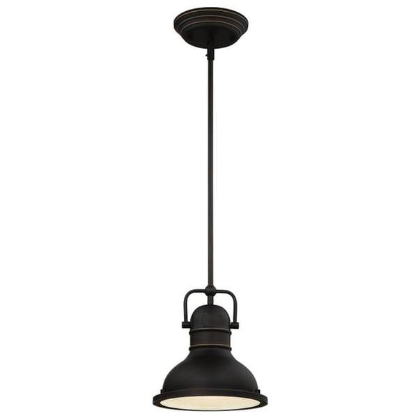 1 Light Boswell Oil Rubbed Bronze with Highlights LED Mini Pendant