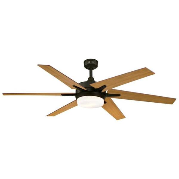 60" Black-Bronze 6 Reversible Blade Indoor LED Ceiling Fan