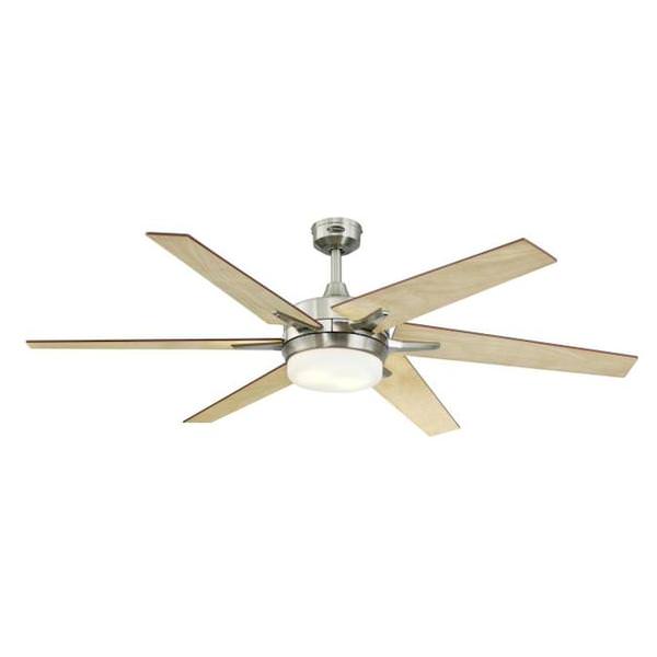 60" Brushed Nickel  6 Reversible Blade Indoor LED Ceiling Fan
