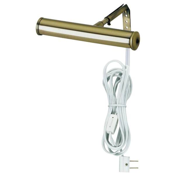 1 Light (Candelabra Base) 7" Slimline Antique Brass Finish Picture Light