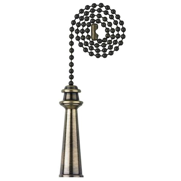 12" Antique Brass Beaded Chain with Trophy Handle