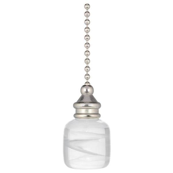 12" Brushed Nickel Beaded Chain with Cube Handle