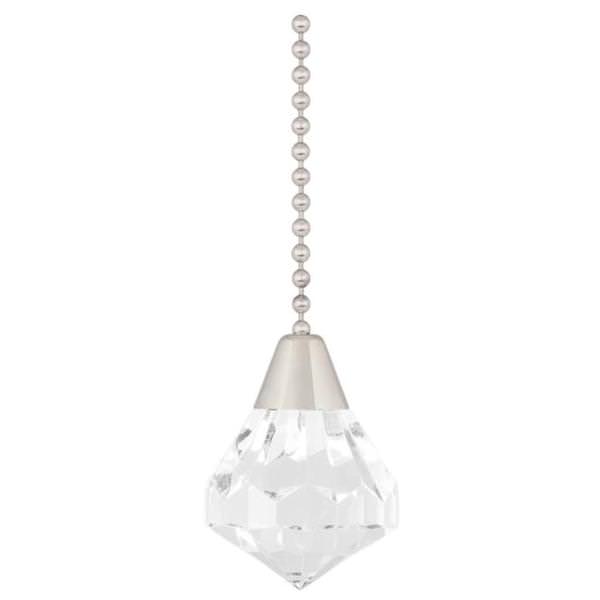 12" Brushed Nickel Beaded Chain with Diamond Handle