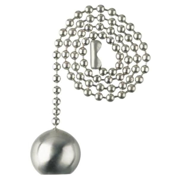 12" Brushed Nickel Pull Chain with Ball Handle