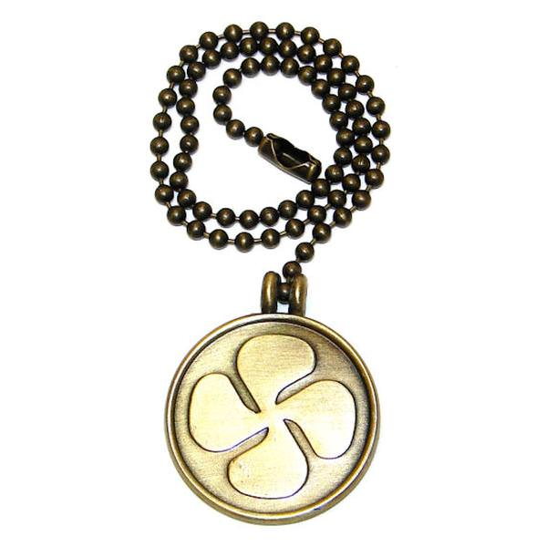 12" Antique Brass Fan Pull Chain