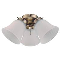 Westinghouse 3 Light Antique Brass Fitter Glass Shade LED Ceiling Fan Light Kit