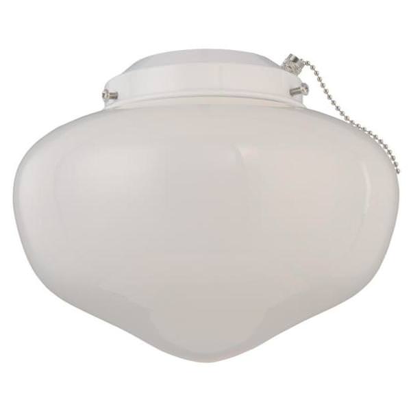 1 Light White Fitter Schoolhouse Glass LED Ceiling Fan Light Kit