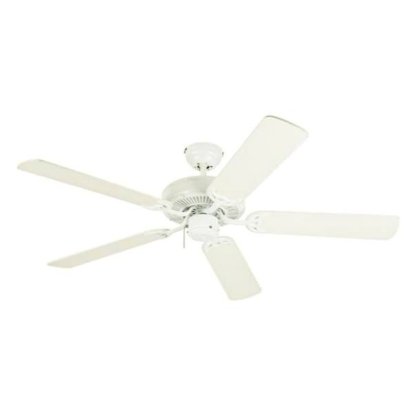 52-Inch White Five-Blade Indoor Ceiling Fan