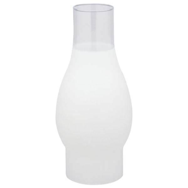 3" Fitter Handblown 8.5" Frosted Chimney with Clear Band