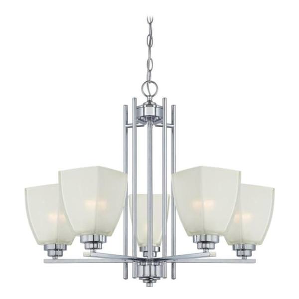 5 Light Chrome Indoor Chandelier Ceiling Fixture