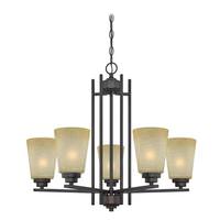 View 5 Light Oil Rubbed Bronze Indoor Chandelier Ceiling Fixture