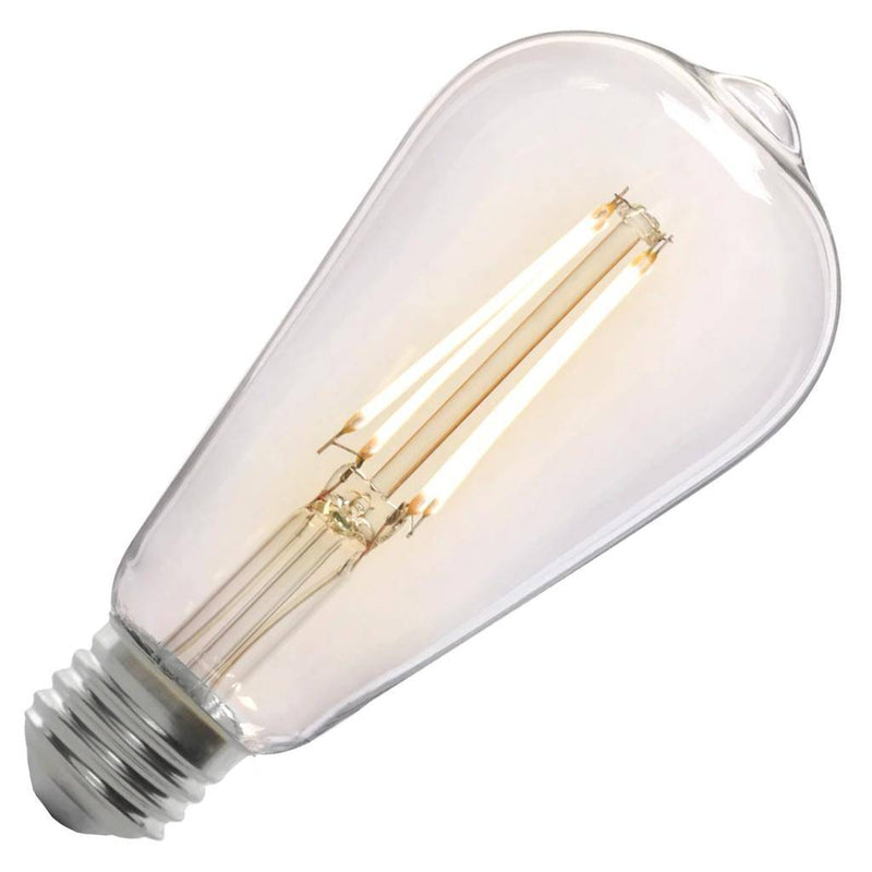 8.8 watt 120 volt ST19 Medium Screw Base 3000K Natural White Clear Dusk To Dawn Sensor Non-Dimmable LED 1