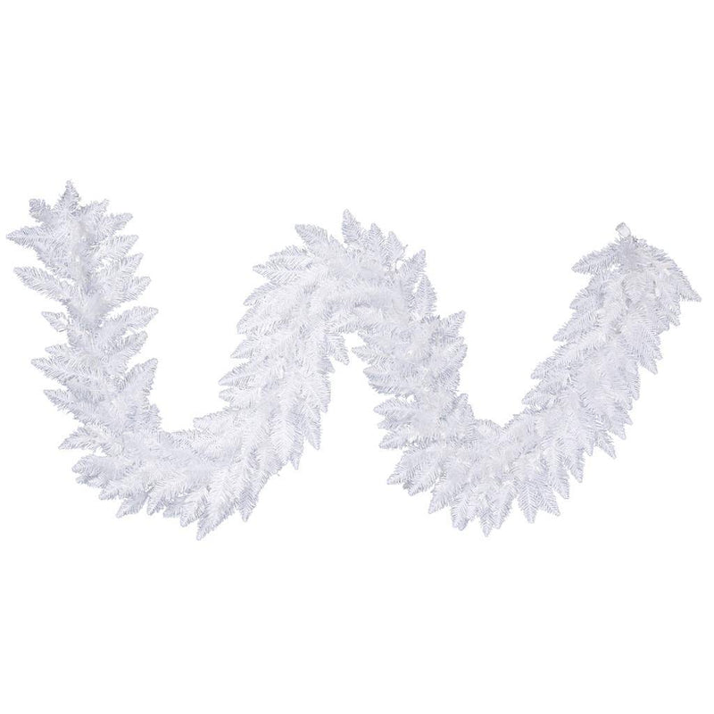 9' x 14" Artificial Sparkle White Spruce Garland 1