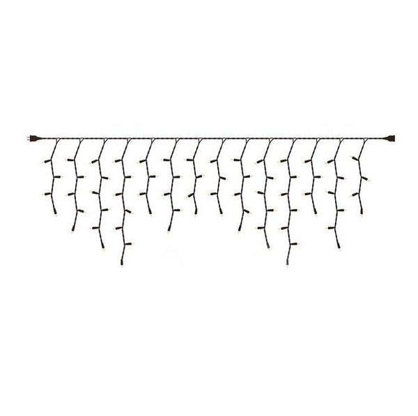 70 Light 9' White Wire Warm White Twinkle LED Icicle Light String 2