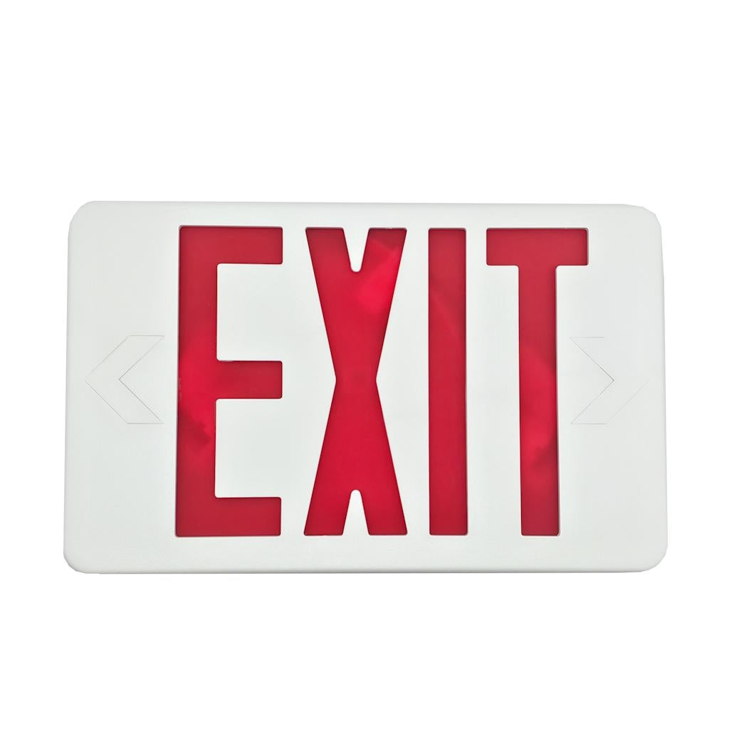 120/277 volt White & Red Single/Double Face Exit Light with Mounting Hardware