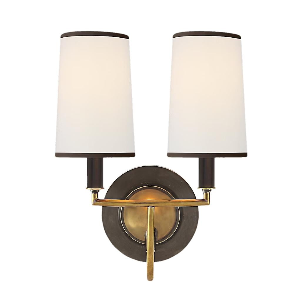 General 2 Lamp Bronze/Antique Brass Double Wall Sconce Light Fixture
