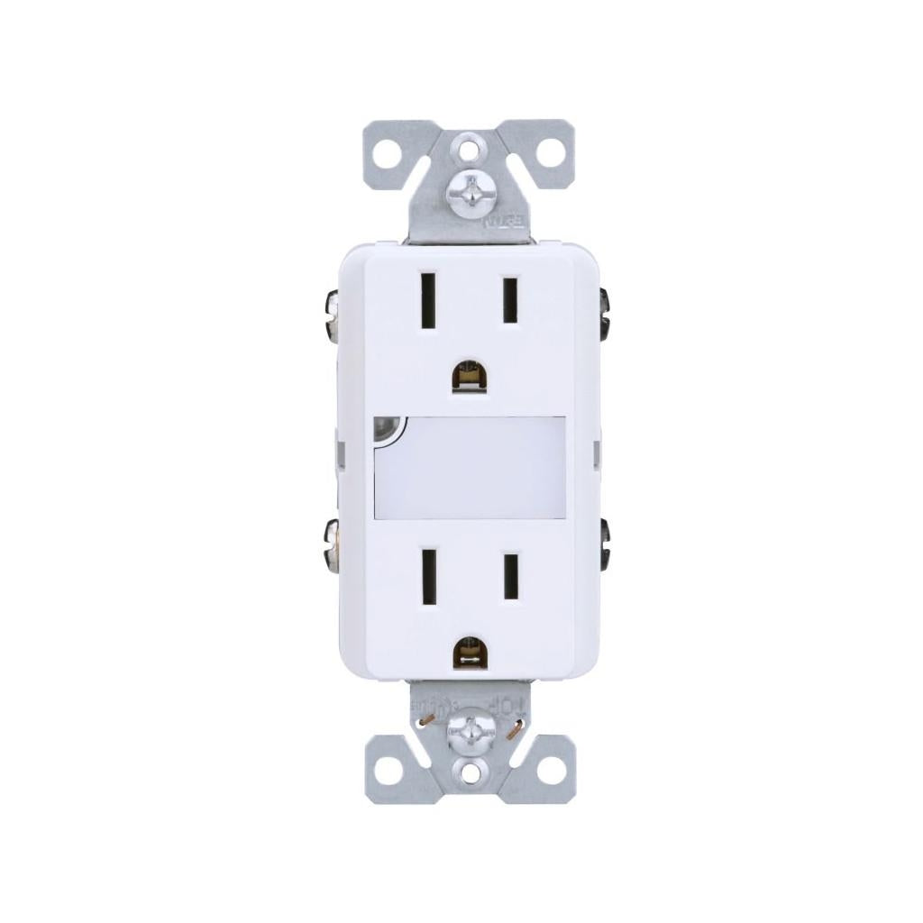 Eaton 15A 120/277 volt Decorator Outlet with LED Night Light