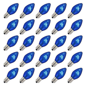 5 watt 130 volt C7 Candelabra Screw Base Transparent Blue (25 pack)