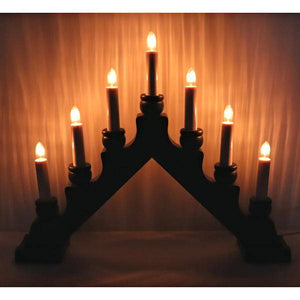 16.5" x 13" 7 Light Electric Graphite Wooden Karin Swedish Candelabra / Candlestick - Image 3